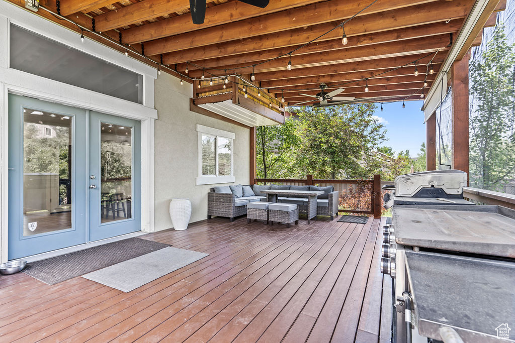 Massive 16x24 Deck with Lighting, Fans, with Double Doors off the Great Room