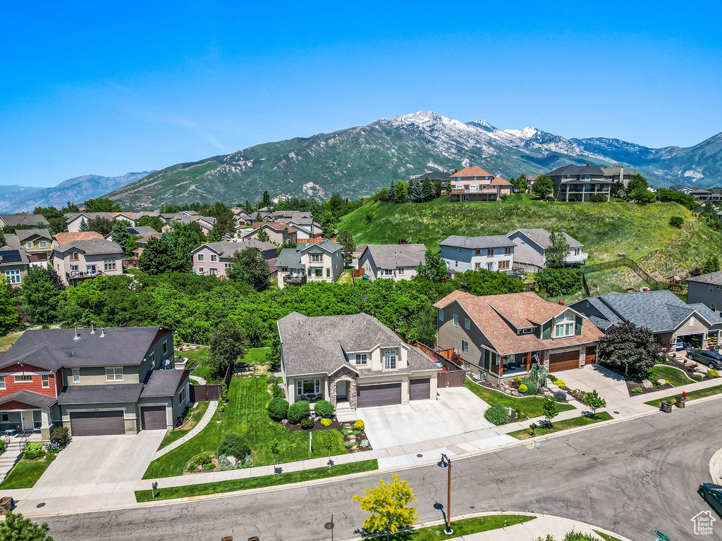 Aerial view with a mountain view of Lone Peak