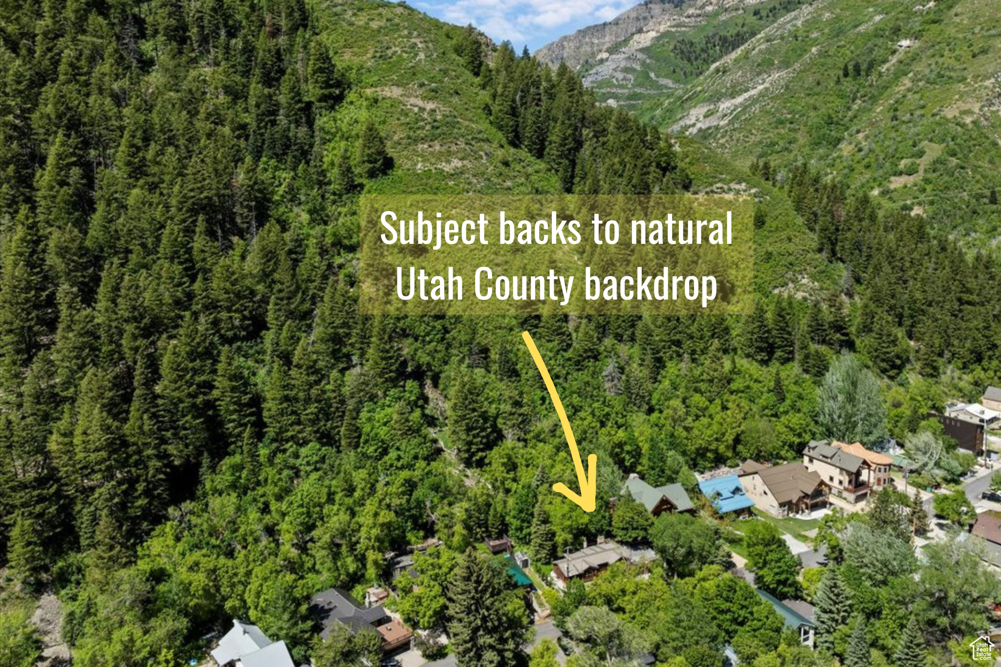 Property backs to undeveloped Utah County land.