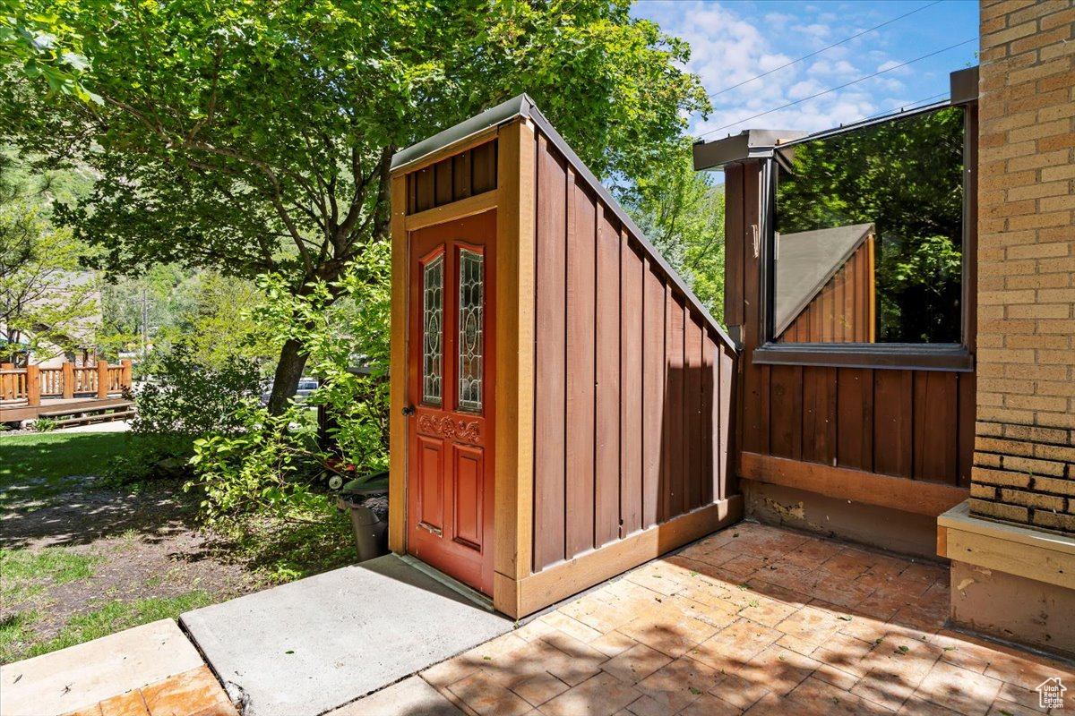 Garage access from rear patio.