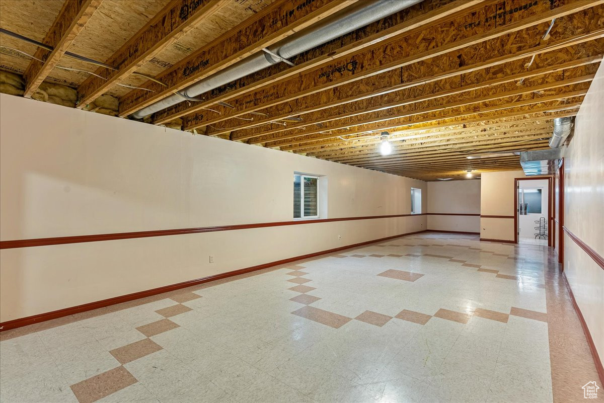 Basement featuring tile floors