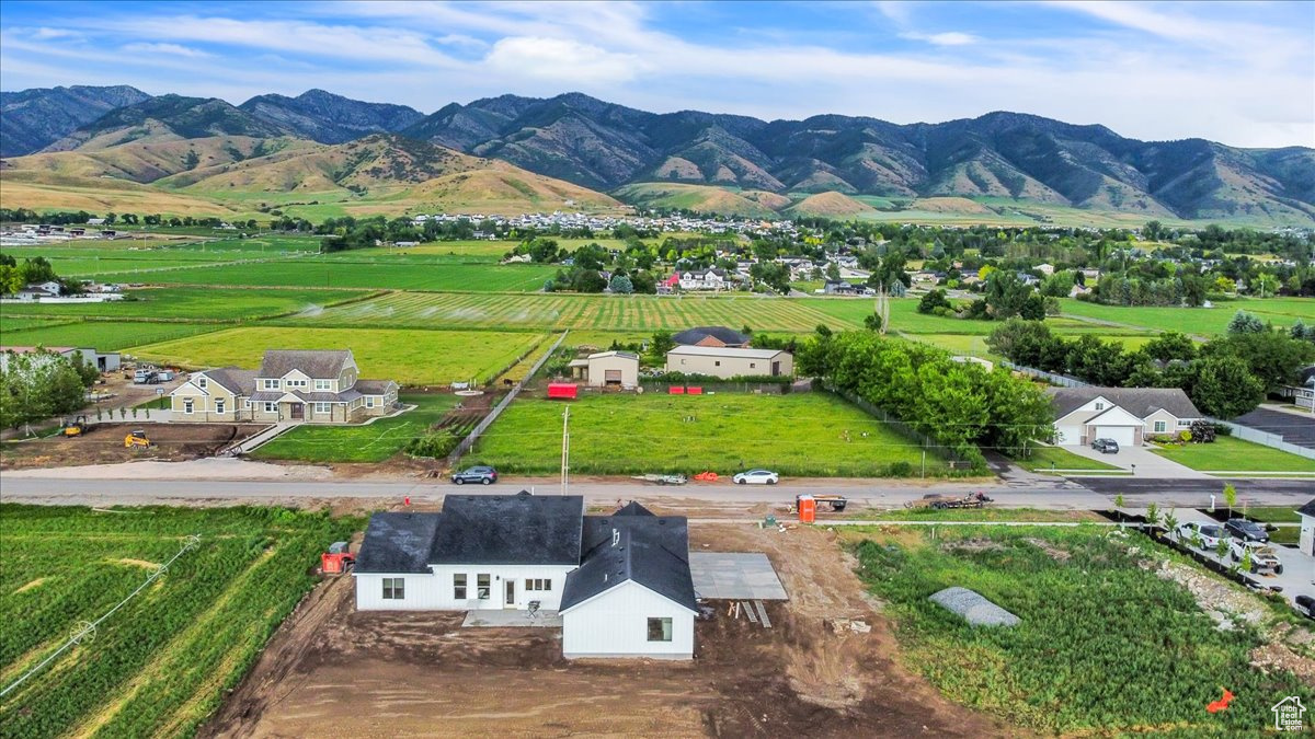 Drone / aerial view with a mountain view