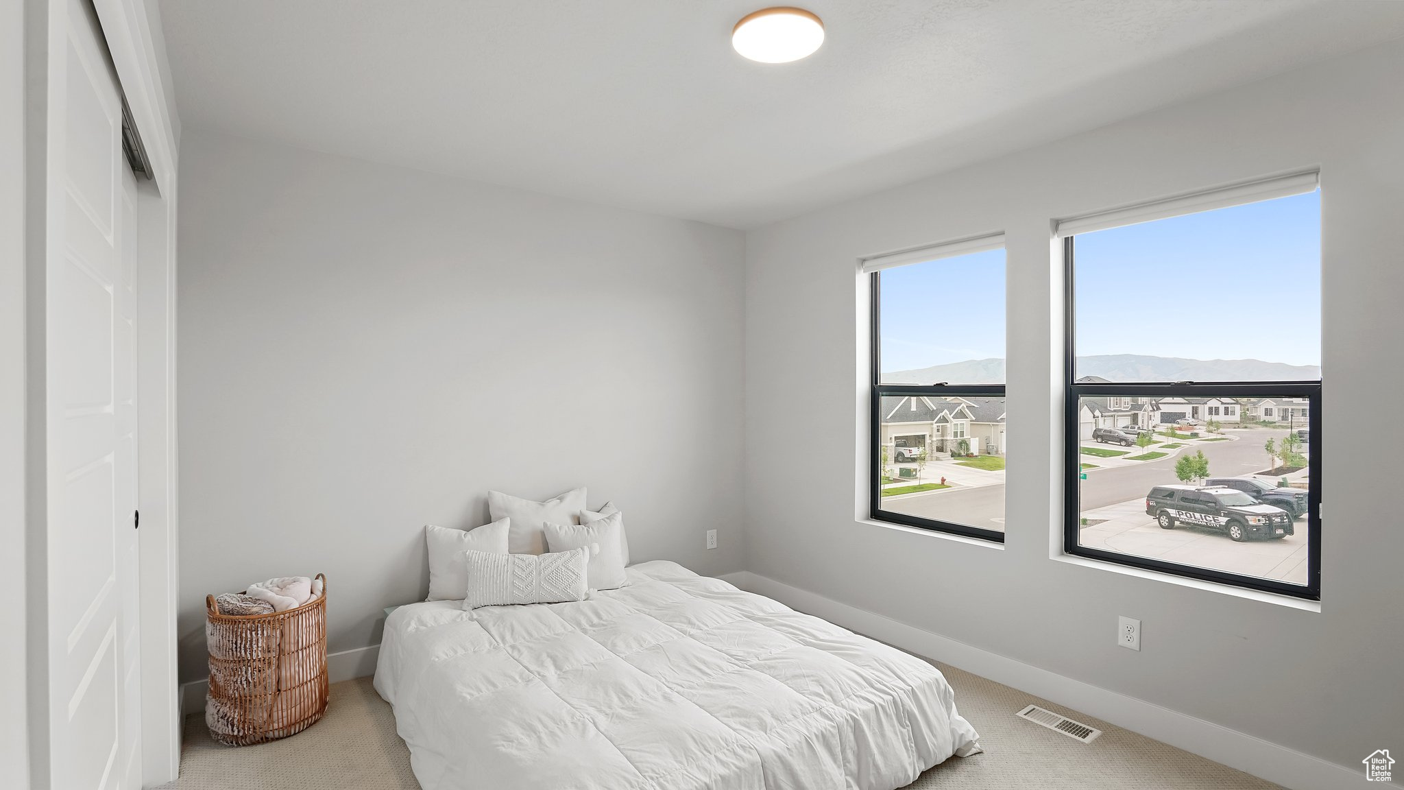 Bedroom featuring a closet and carpet