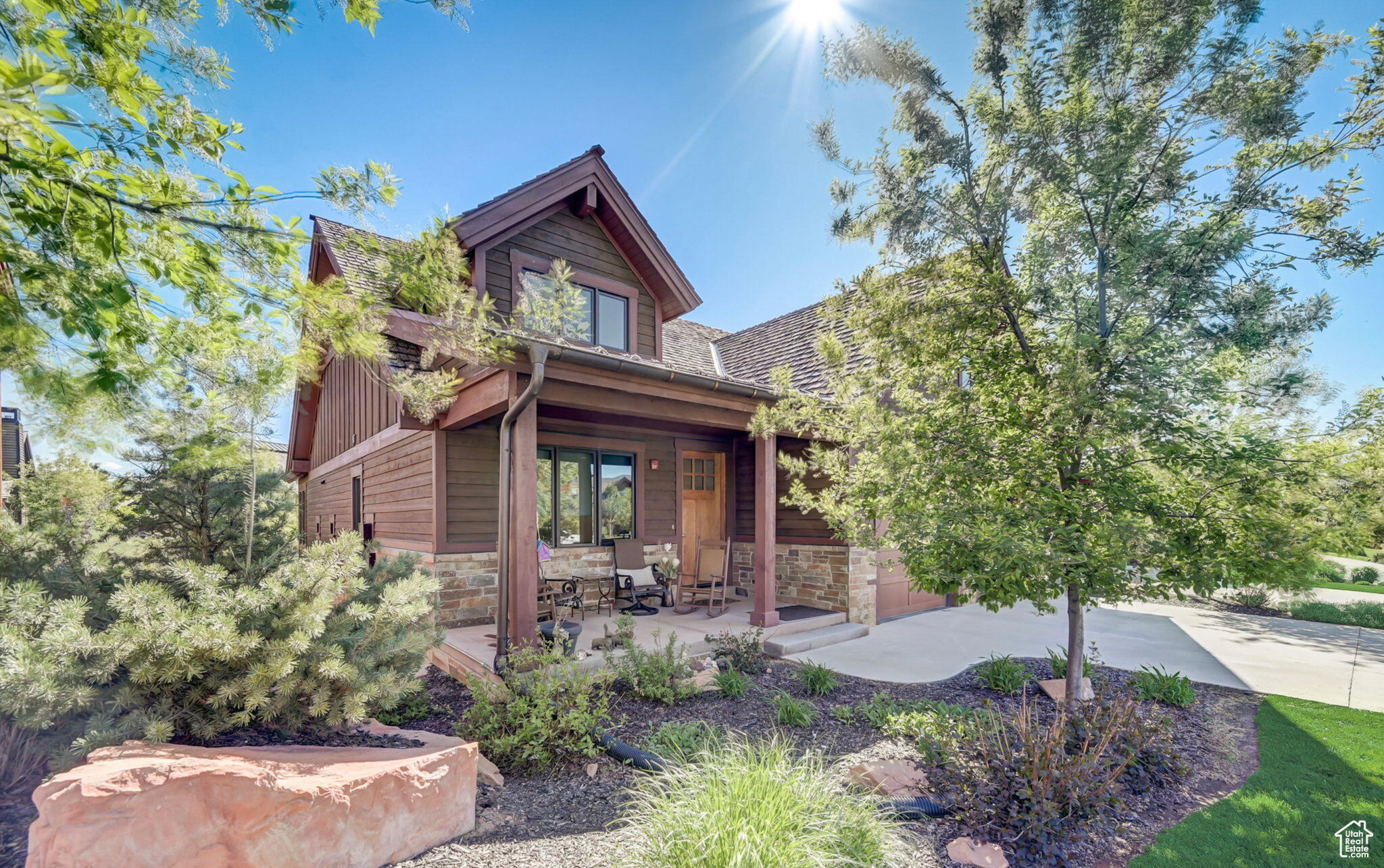 View of front of property with covered porch
