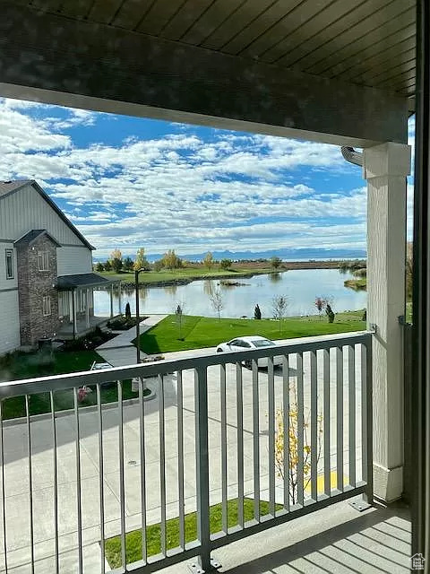 Balcony with a water view