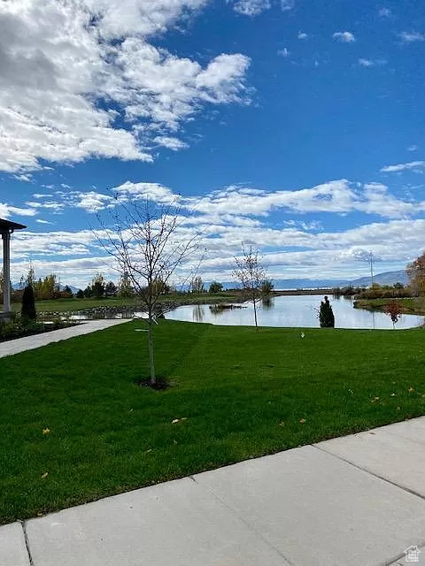 View of yard featuring a water view