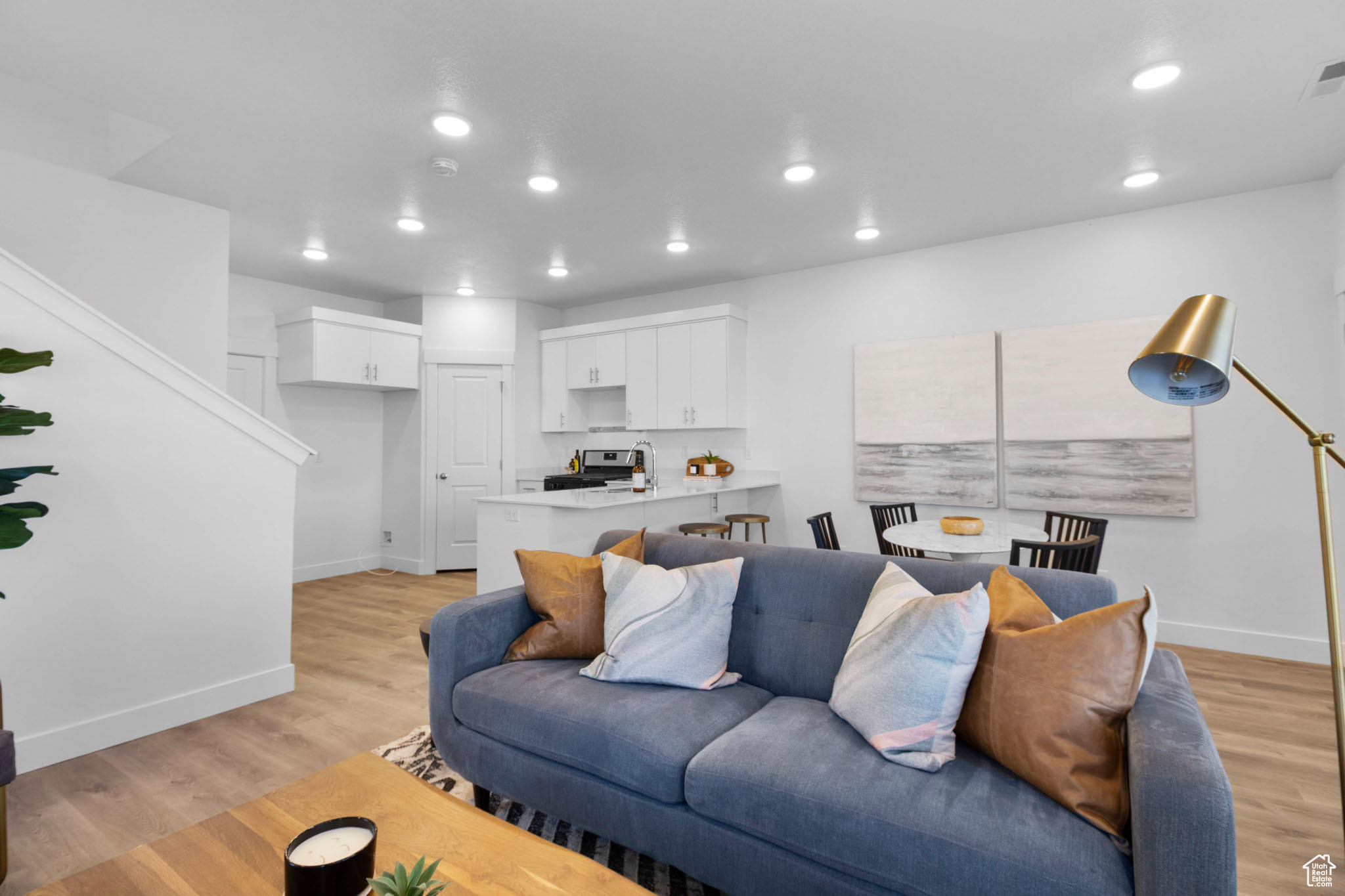 Living room featuring light hardwood / wood-style floors