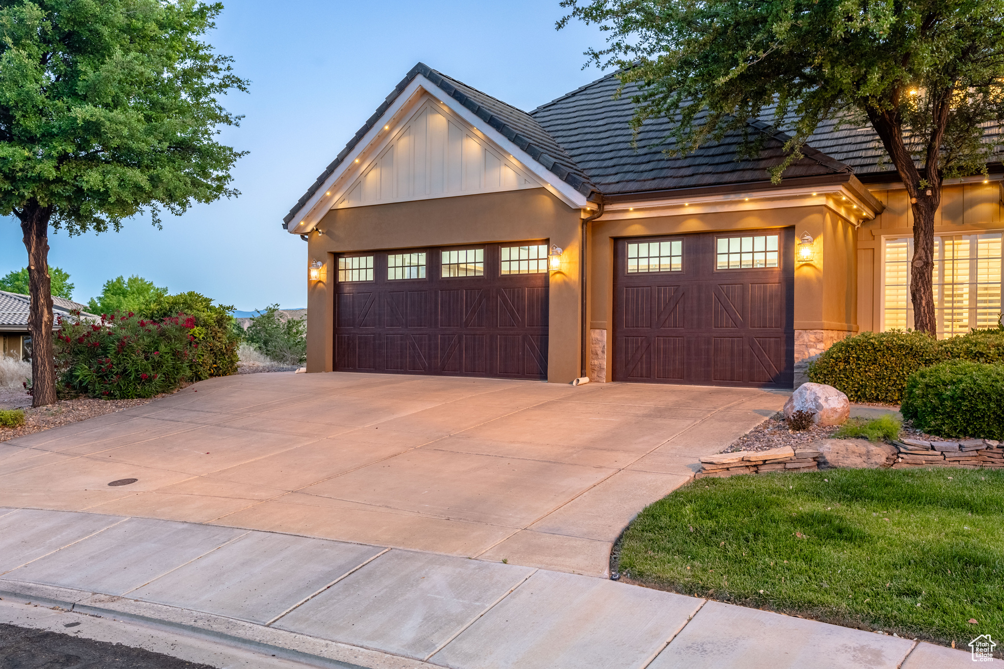 View of front of home with a garage