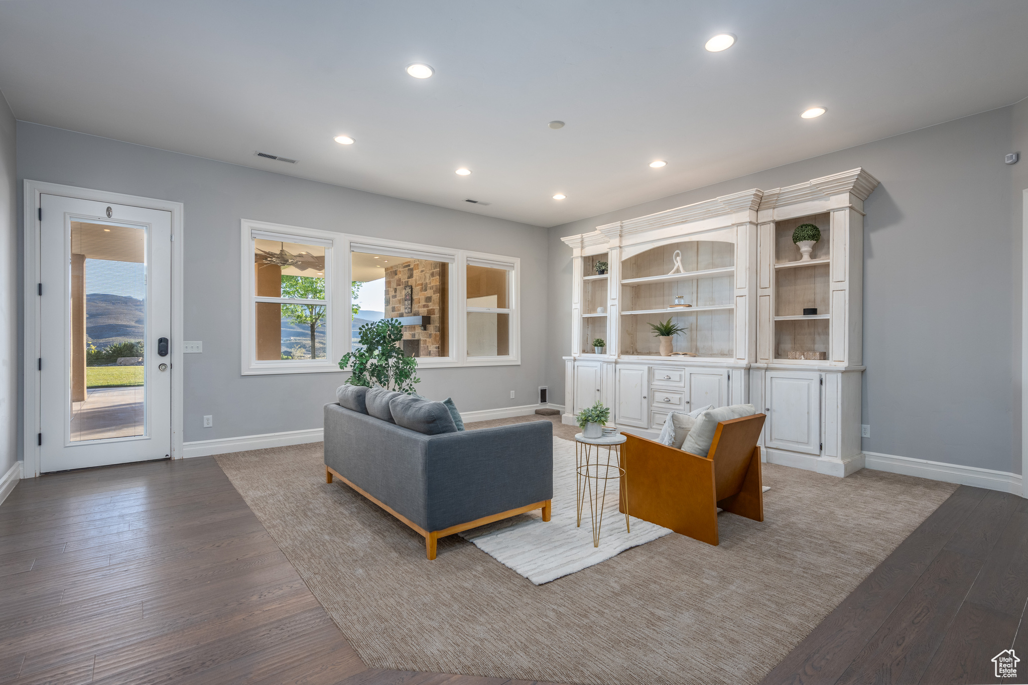 Living room featuring hardwood / wood-style floors