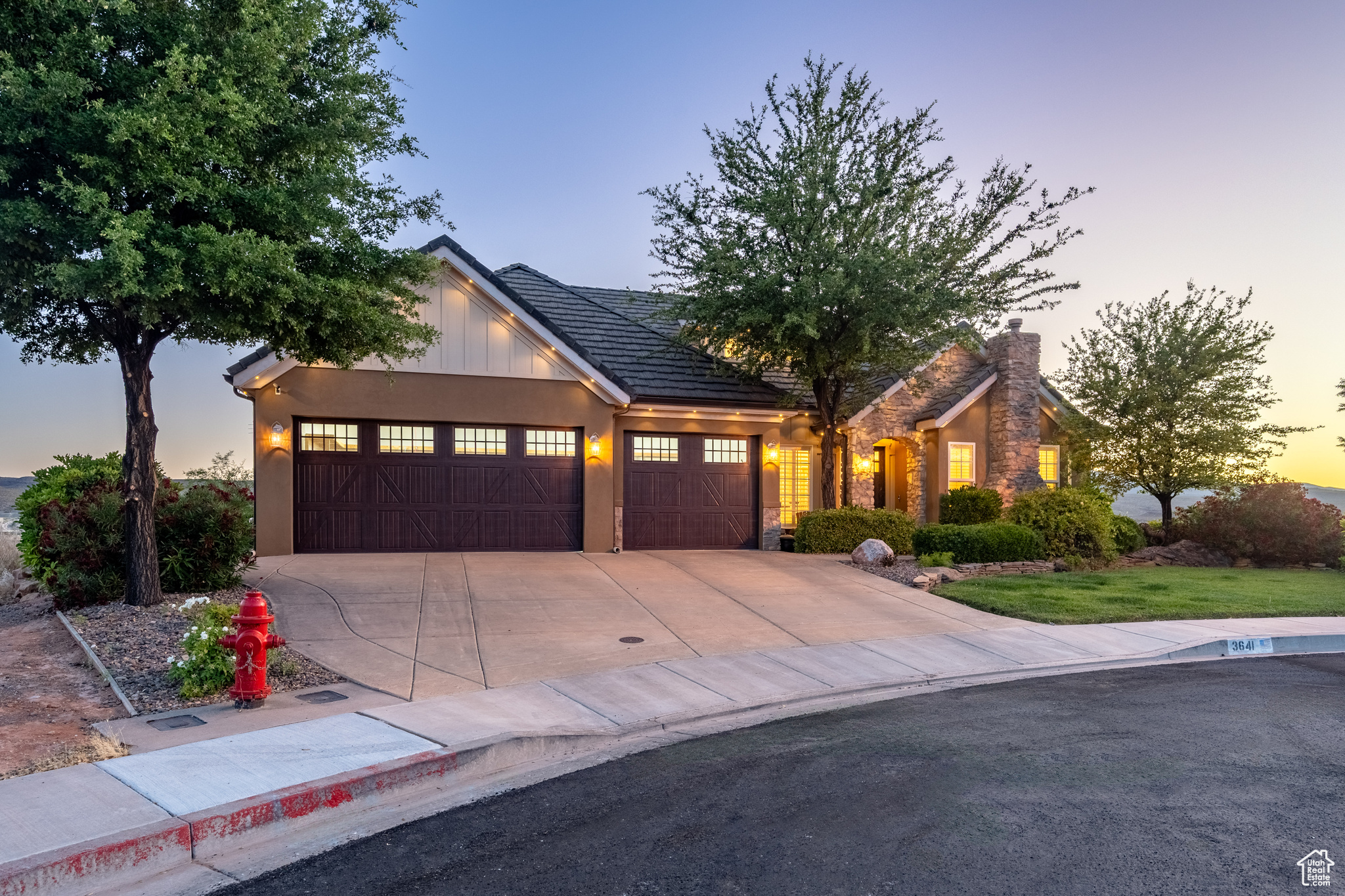 Modern inspired farmhouse with a garage