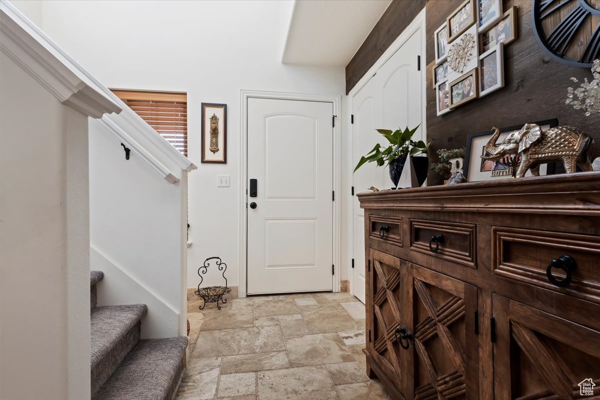 View of tiled entryway