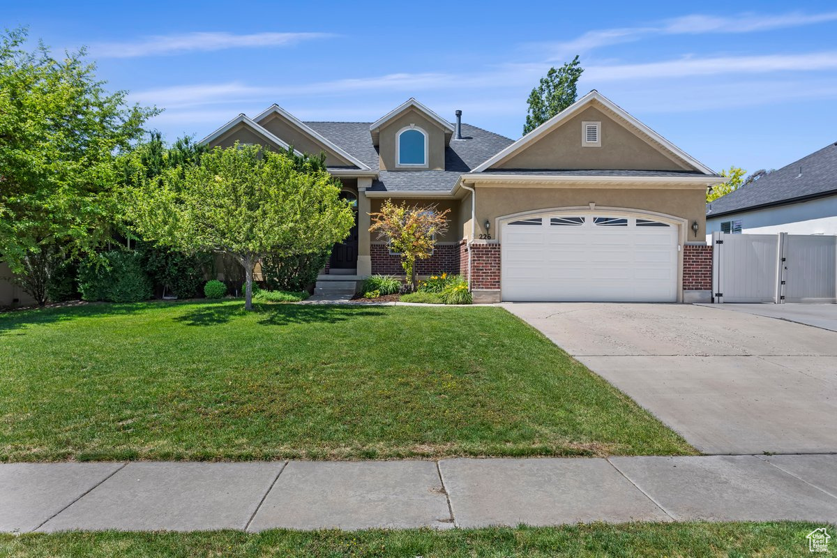 View of front of home with a front yard