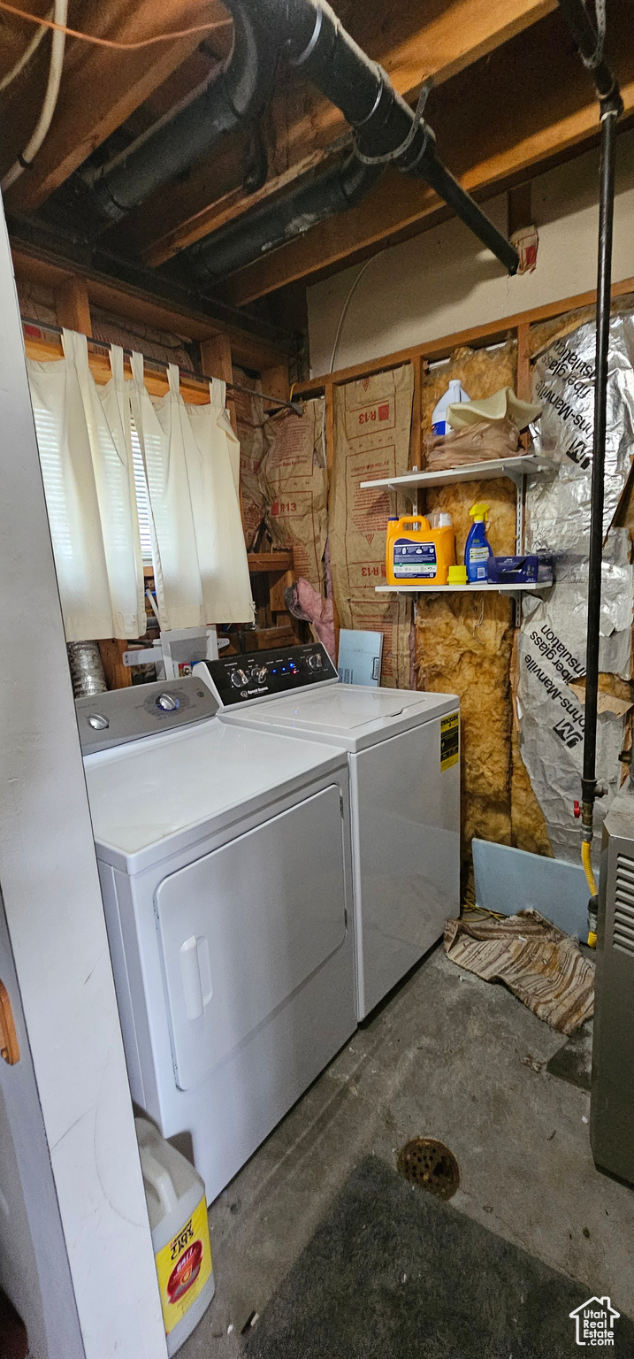 Laundry area featuring washing machine and dryer