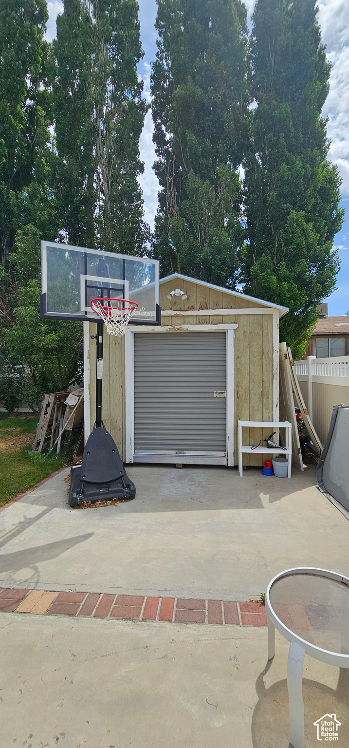 View of garage