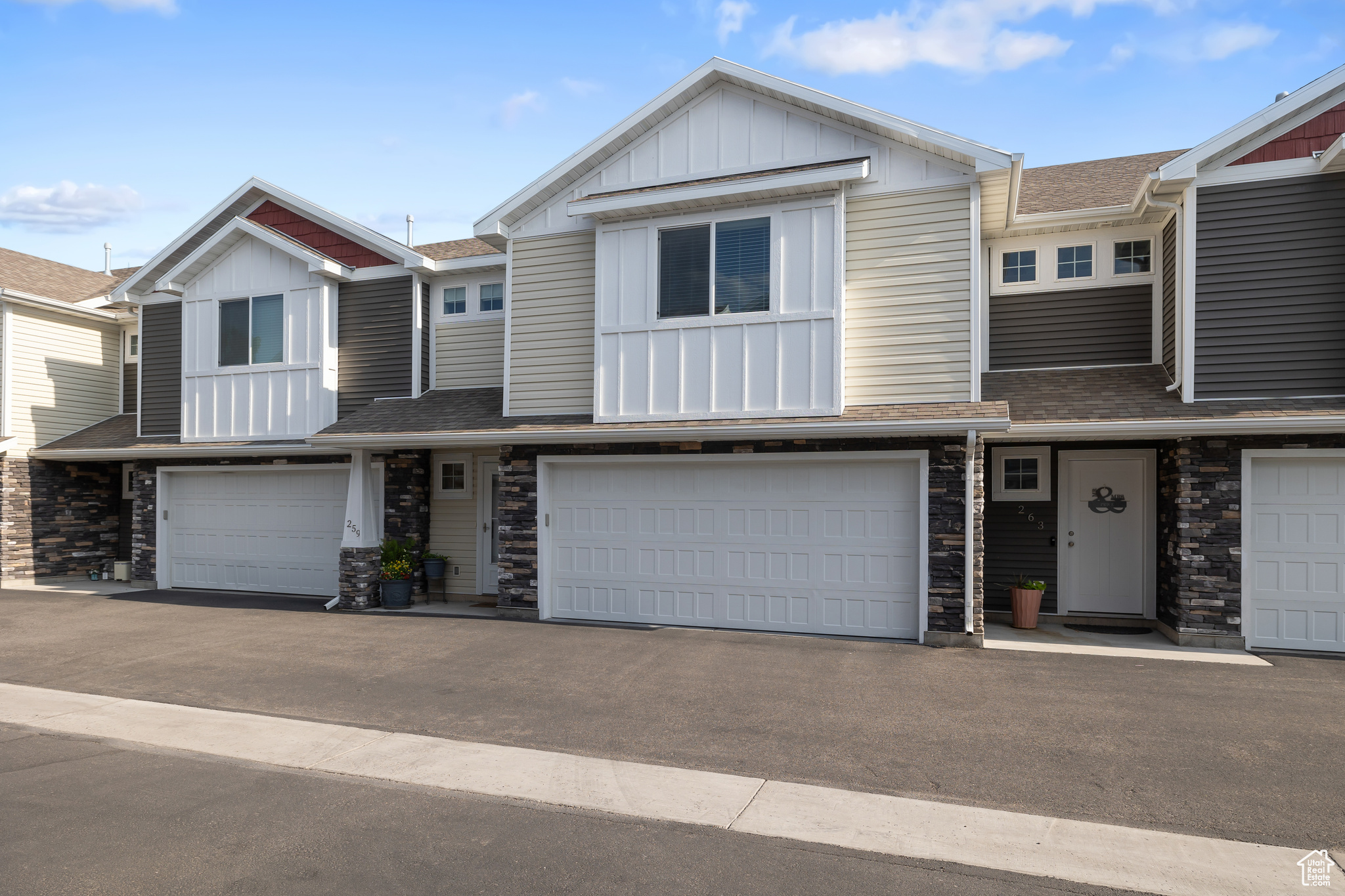 Multi unit property featuring a garage