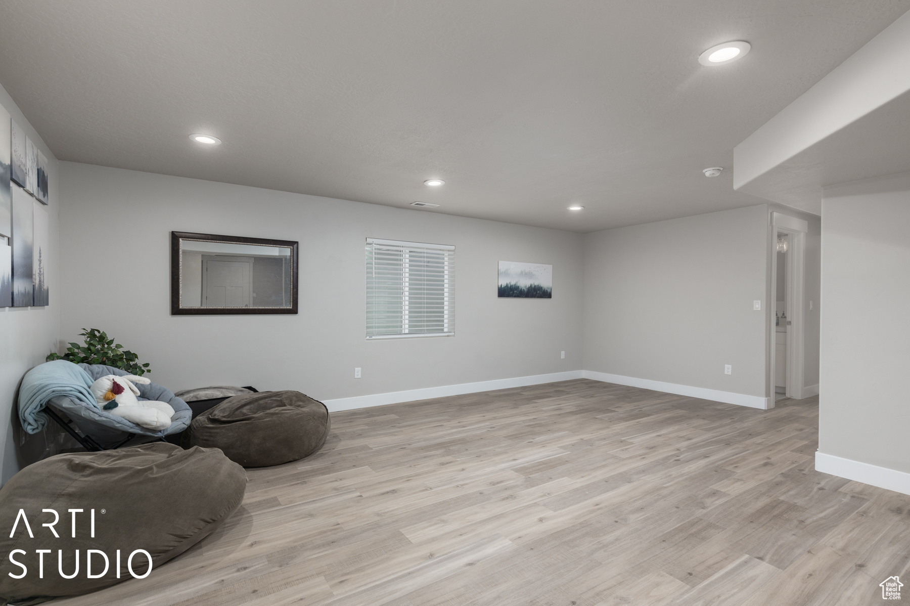 Living room featuring light hardwood / wood-style floors