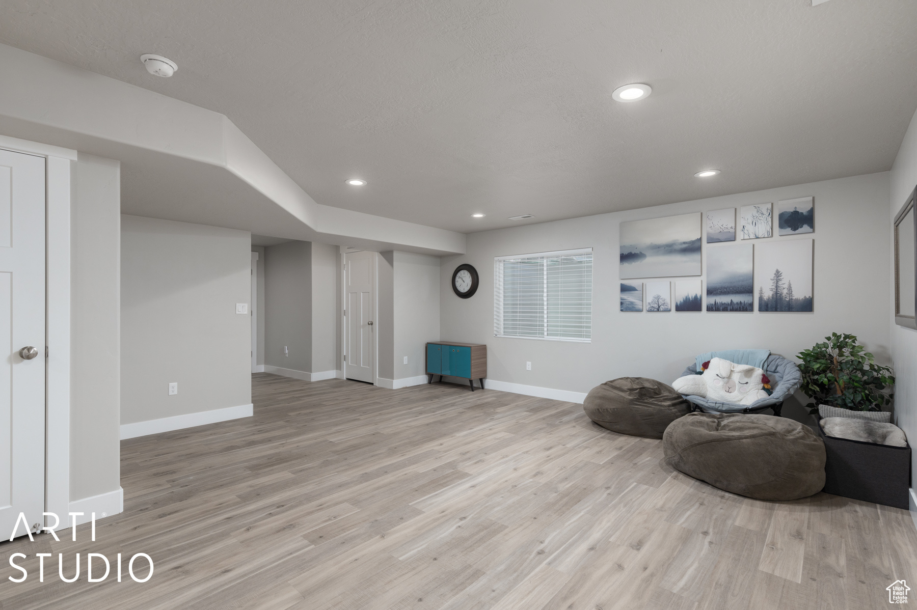 Living room featuring light hardwood / wood-style flooring