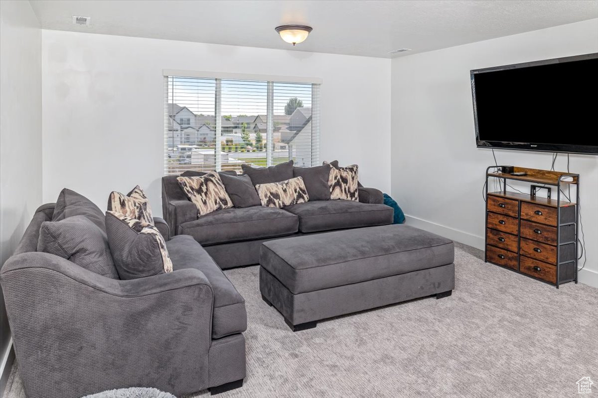 View of carpeted living room