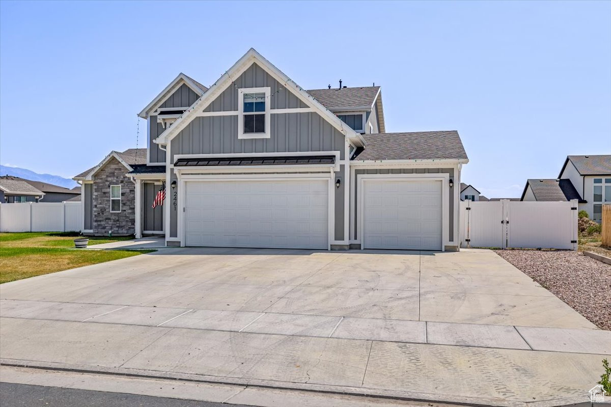 View of front of house with a garage