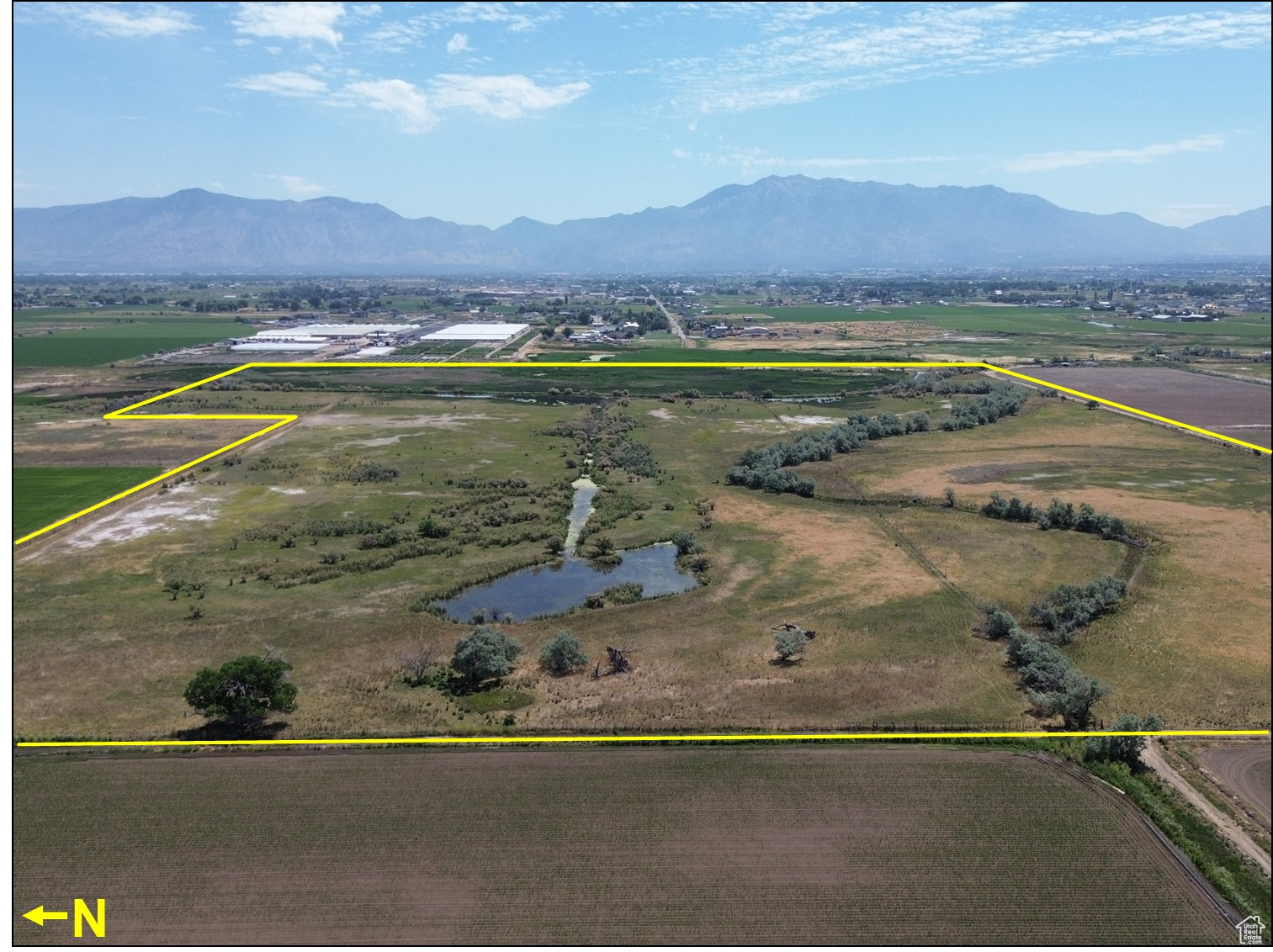 Drone / aerial view with a mountain view