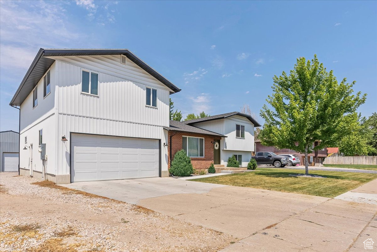 Split level home with a garage