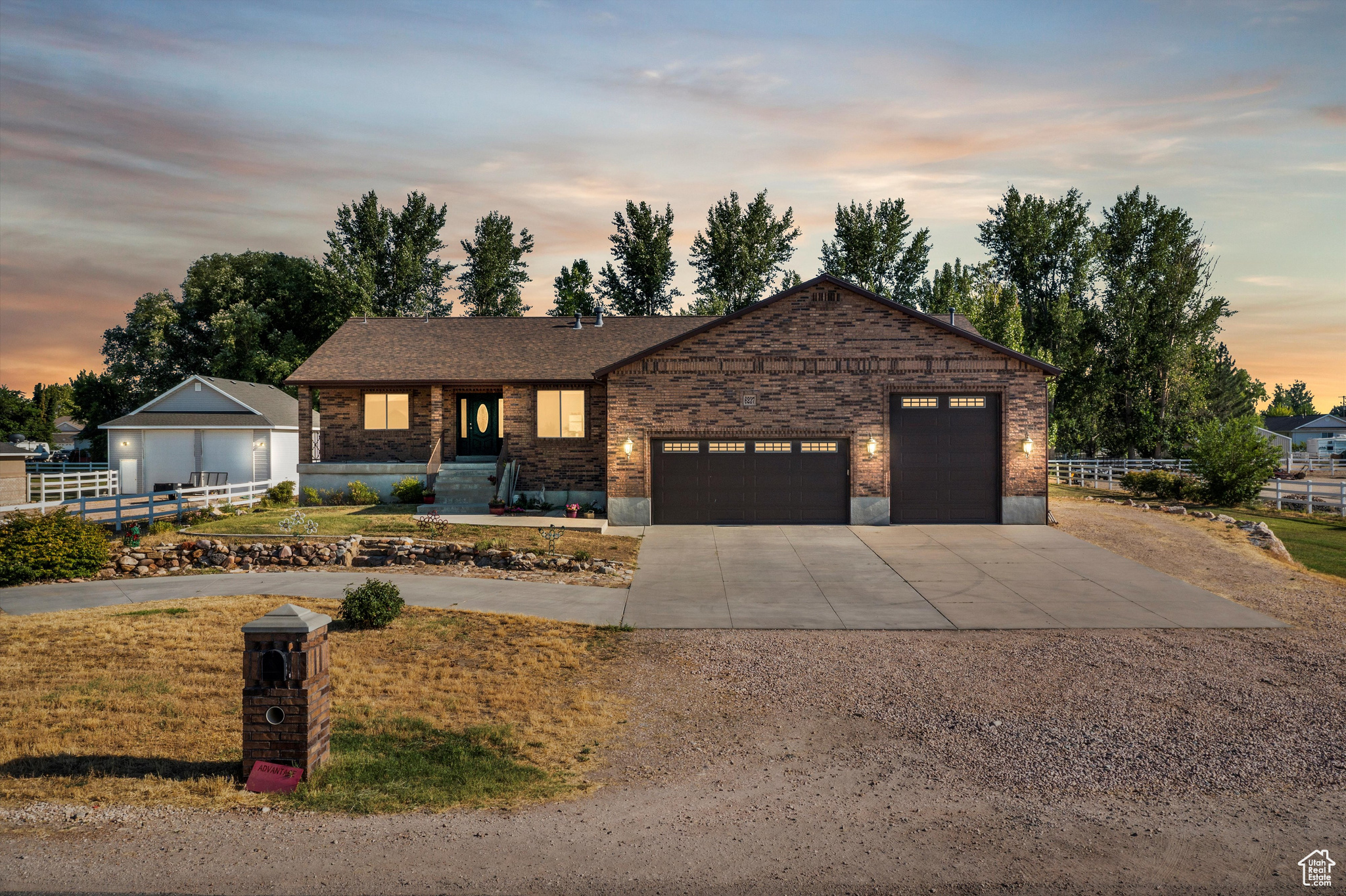 View of front of house with a garage