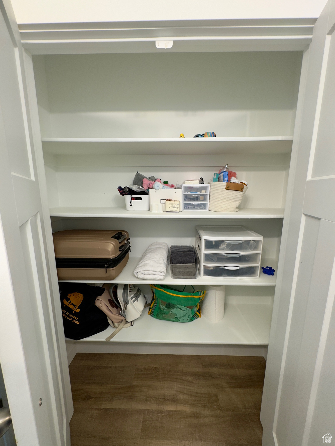 Linen closet in master bathroom