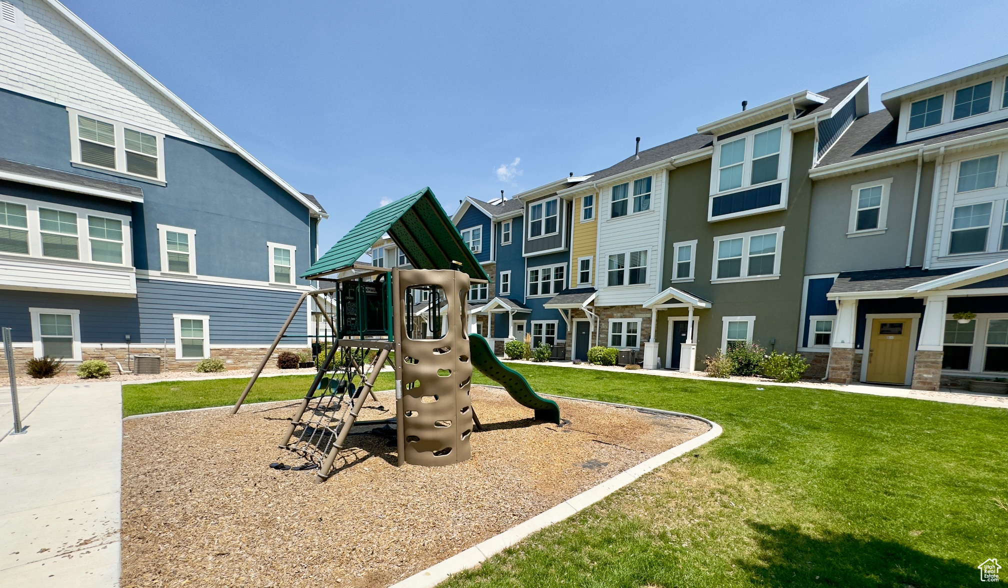 View of play area in front of the townhouse