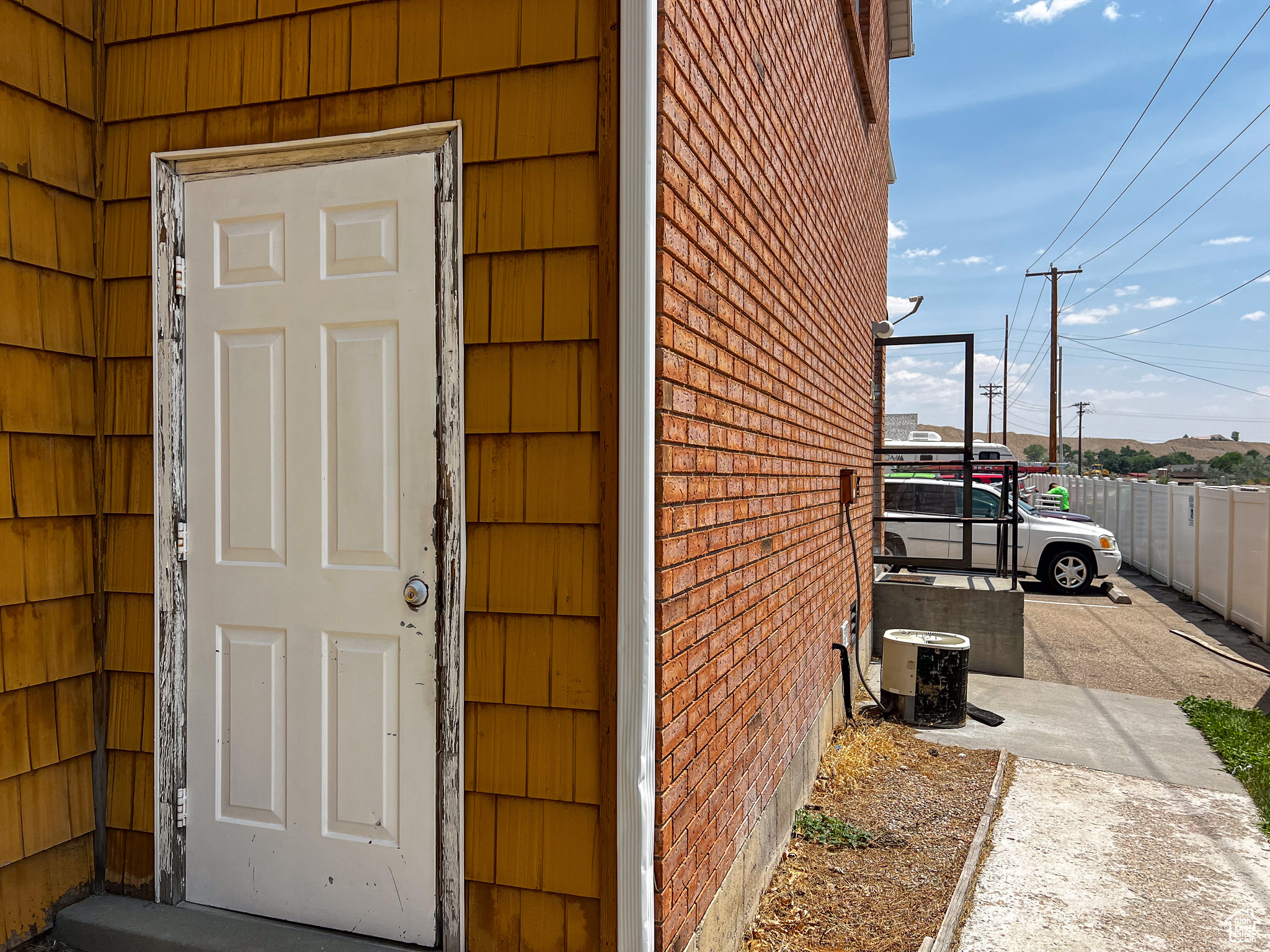 Entrance to property with cooling unit