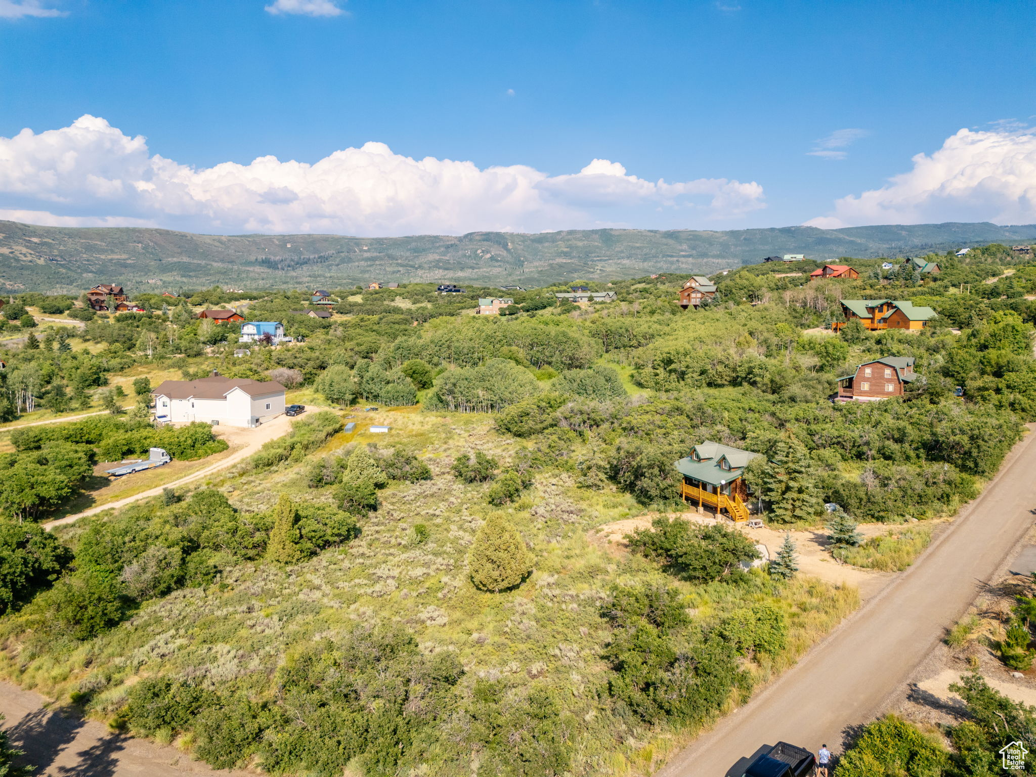 Bird's eye view featuring a mountain view