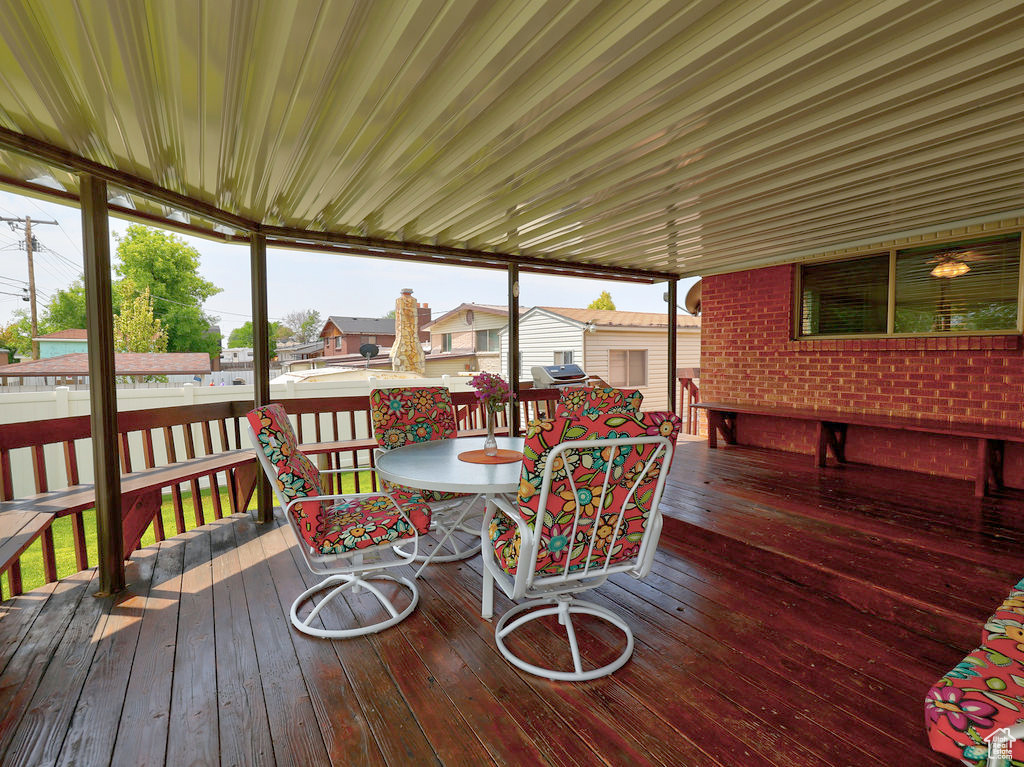 View of wooden terrace/covered deck