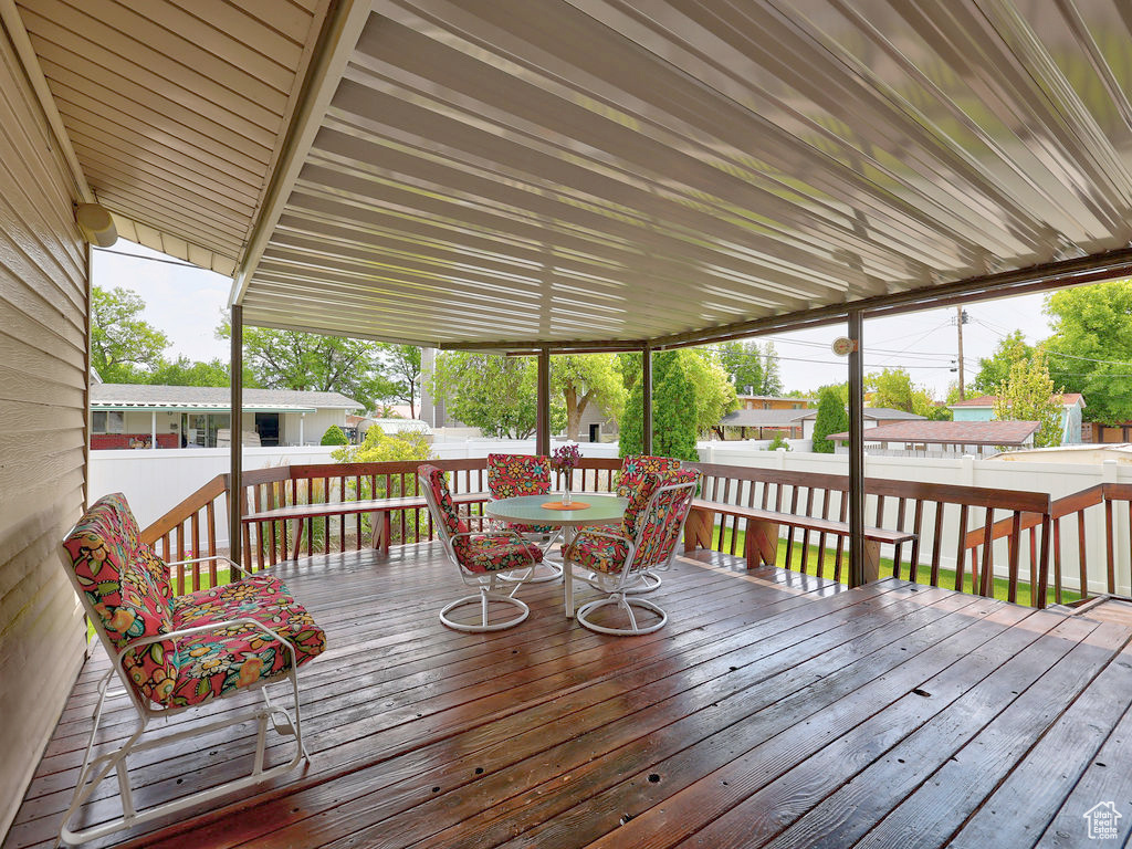 View of covered deck