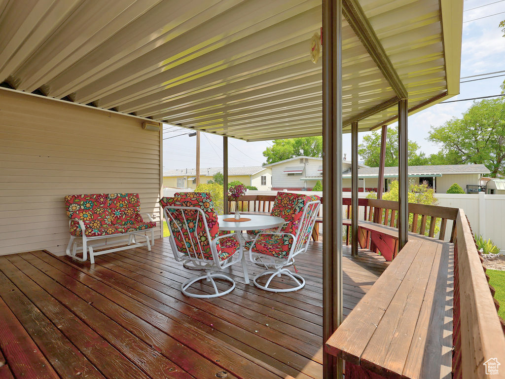 View of covered deck