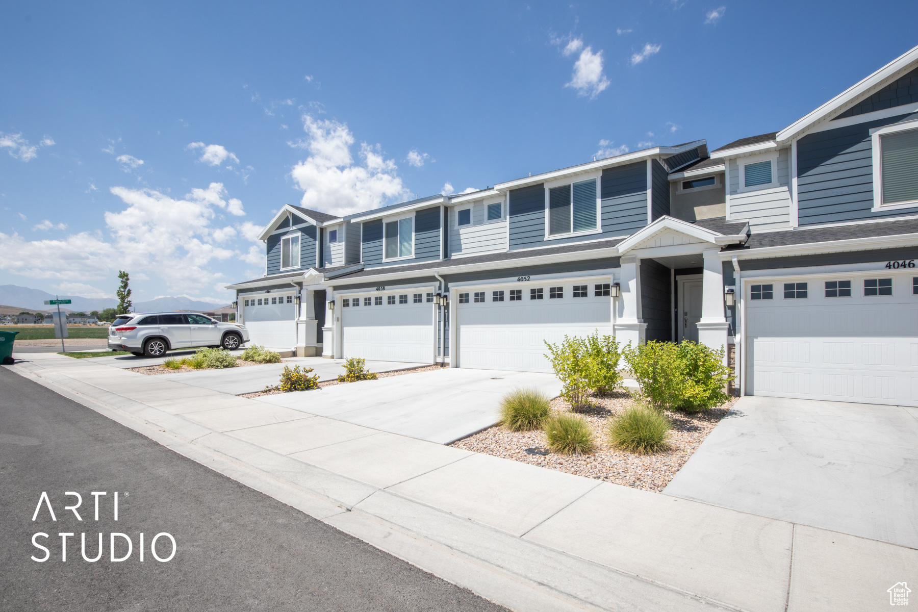 View of front of home with a garage