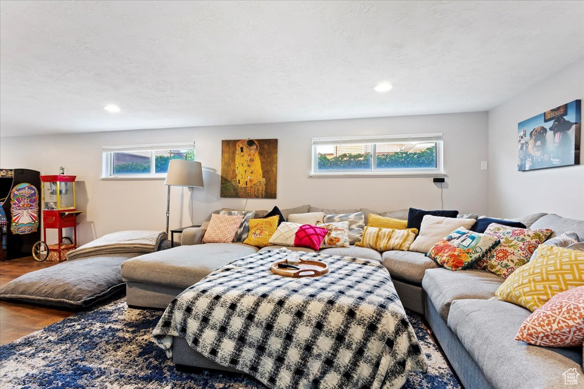 Living room featuring hardwood / wood-style floors