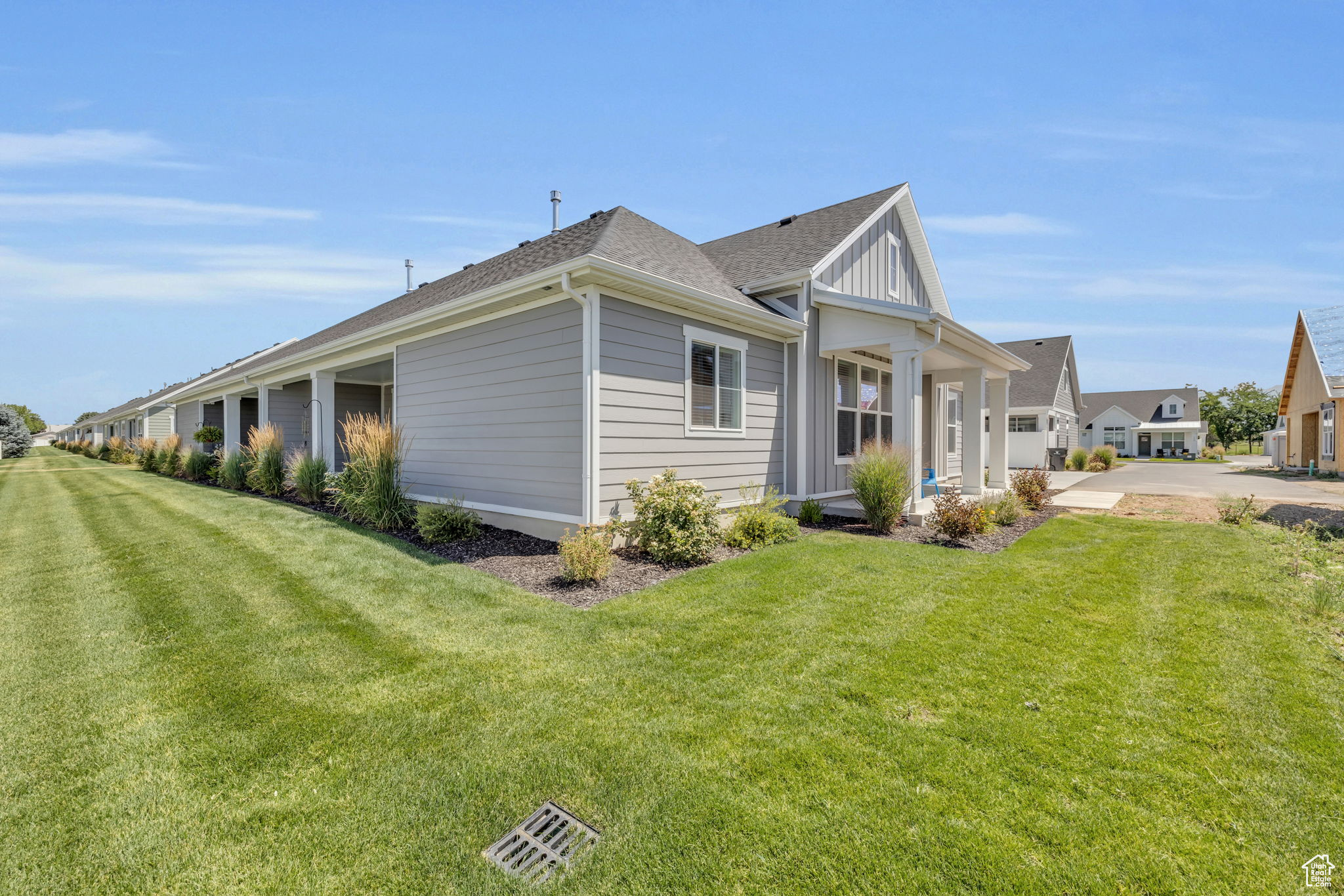 View of home's exterior with a lawn