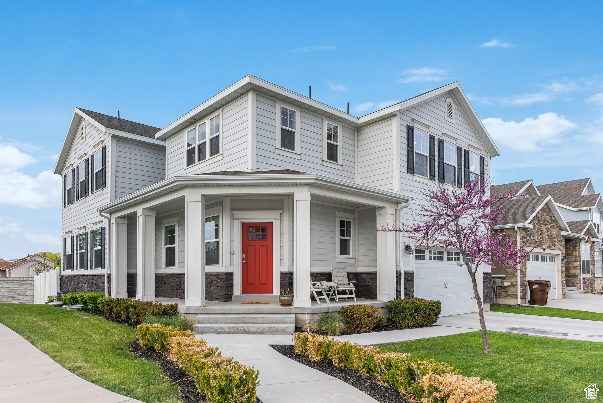 View of front of home with a garage