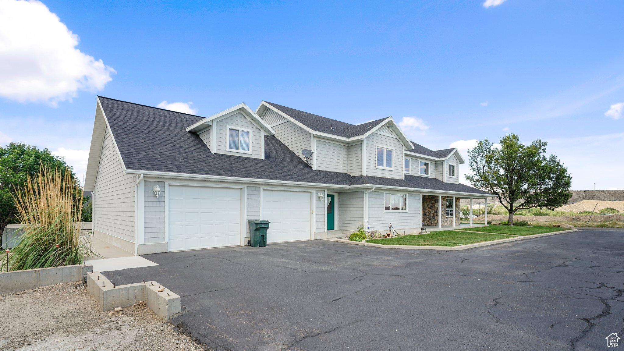 View of front of home with a garage