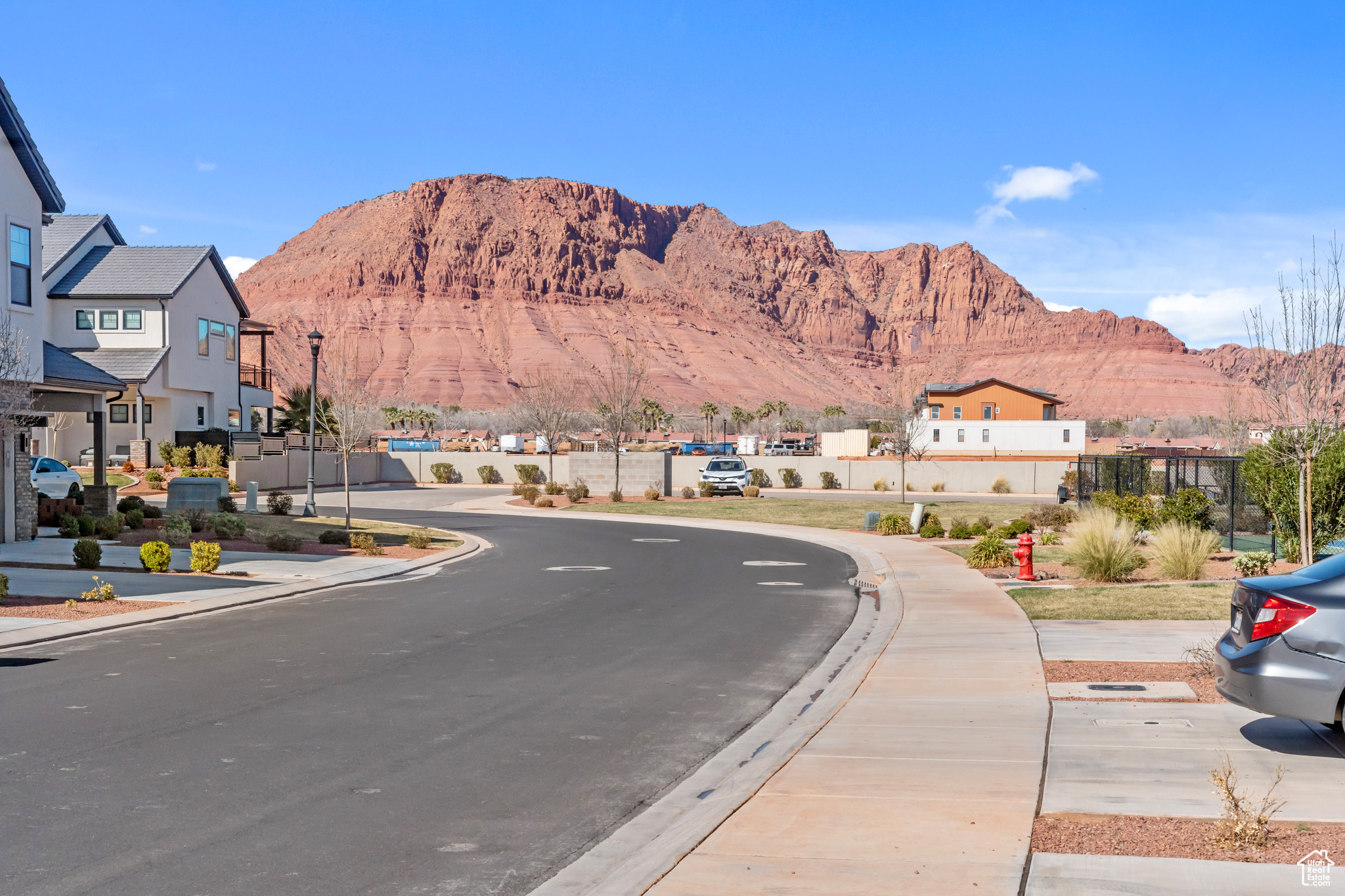 View of road with a mountain view