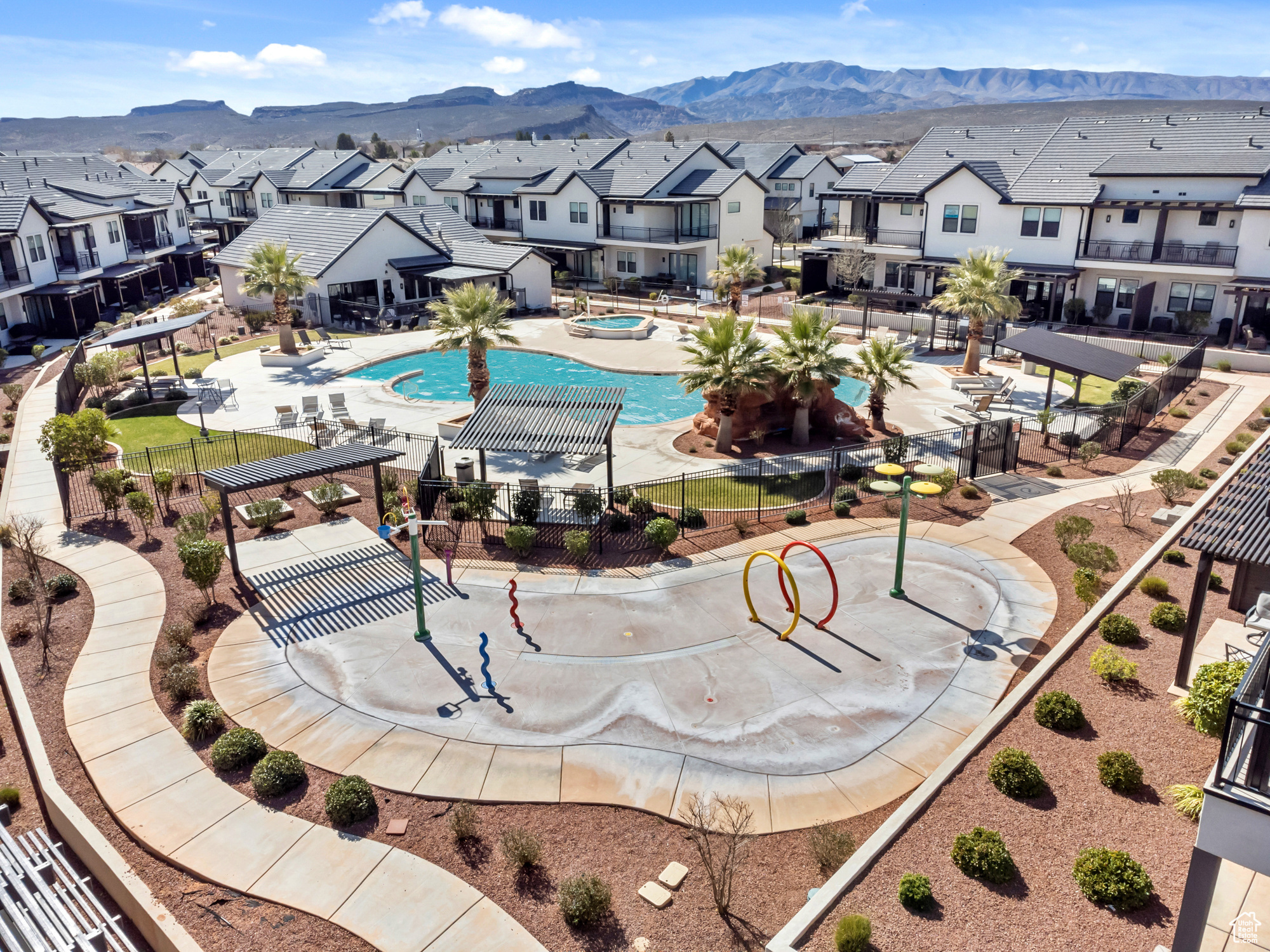 Bird's eye view featuring a mountain view