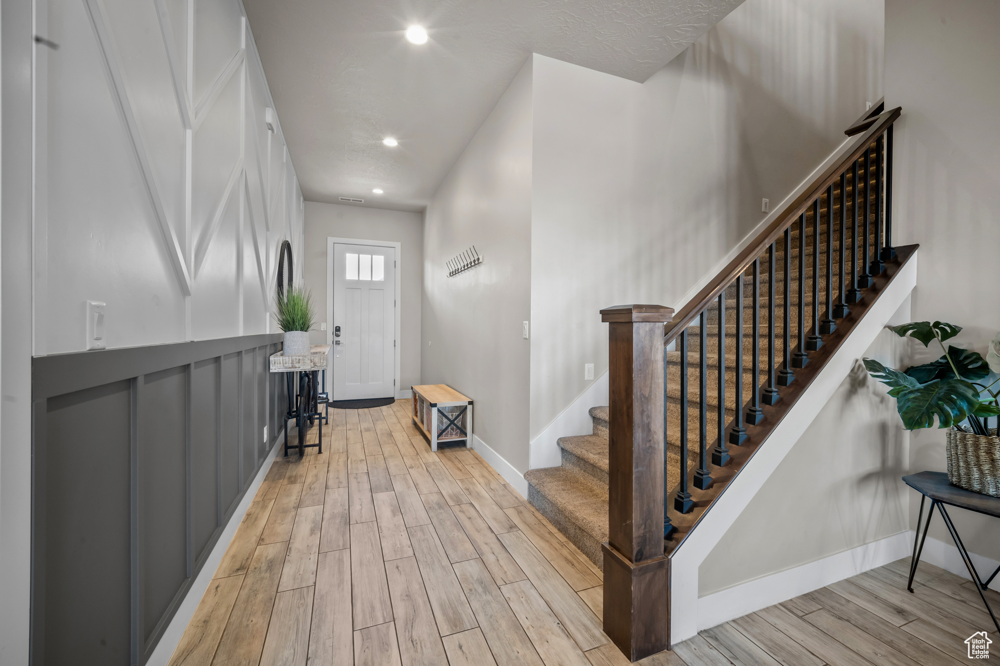 Entryway featuring light wood-type flooring