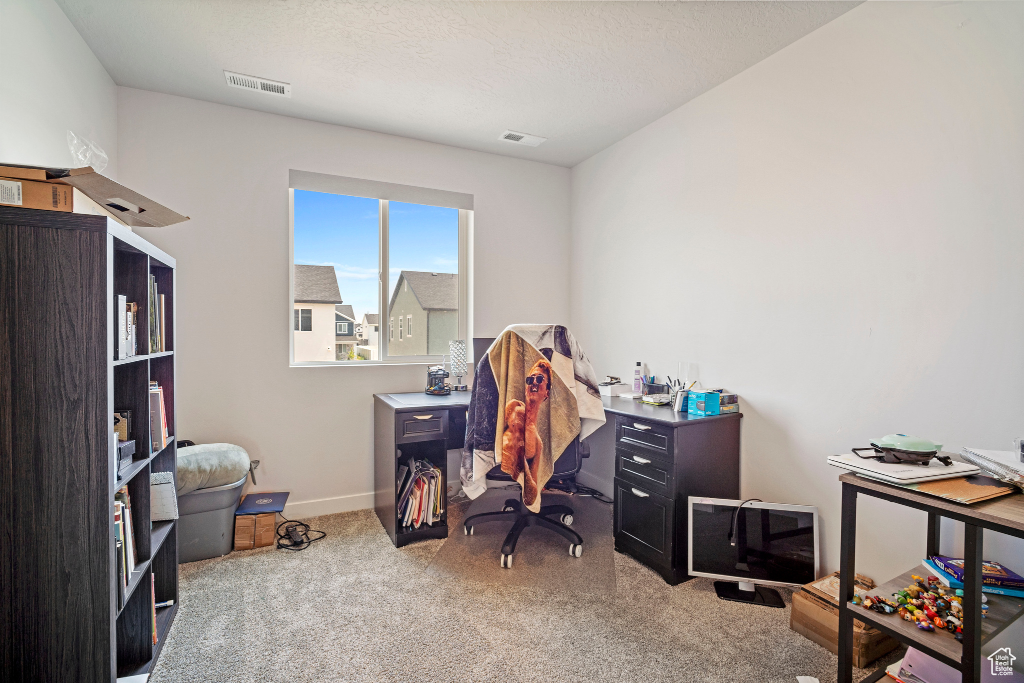 View of carpeted office space