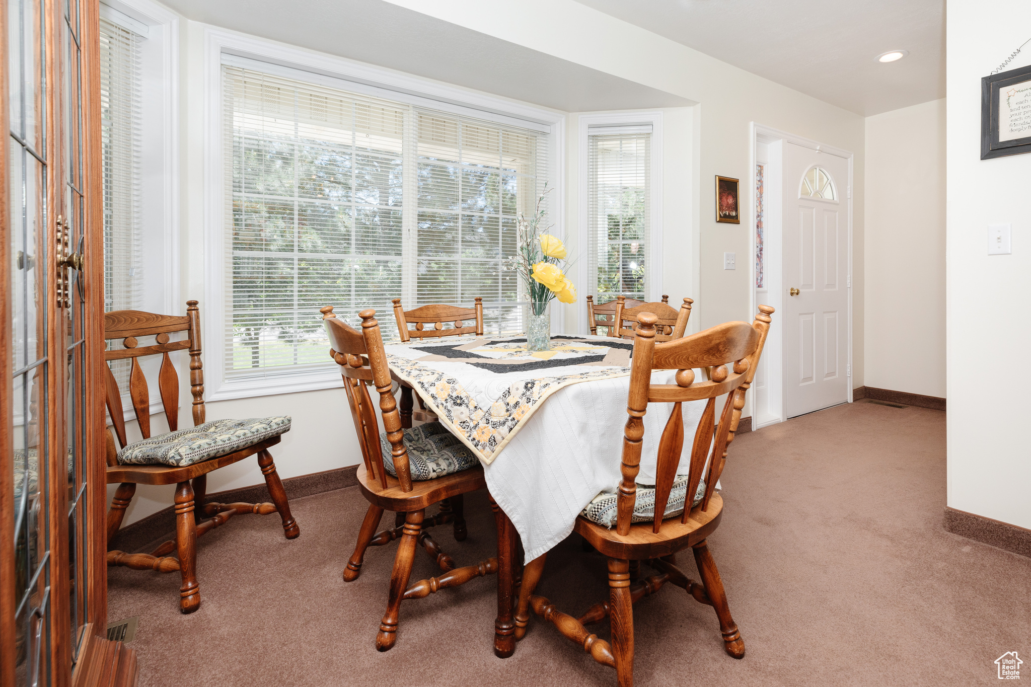 Dining space with carpet