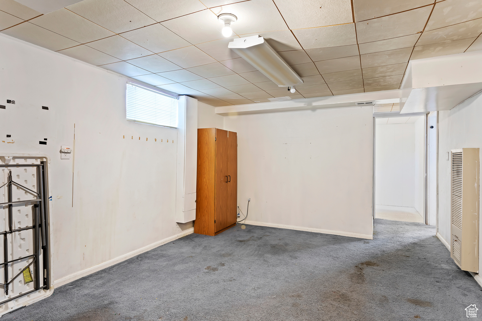 Basement featuring carpet floors