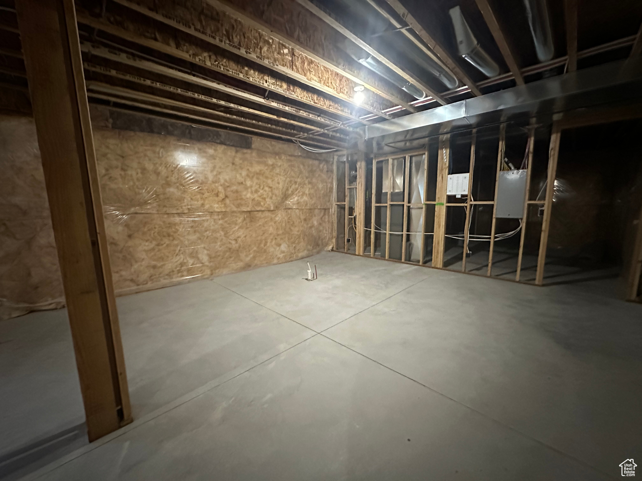 Basement with water heater