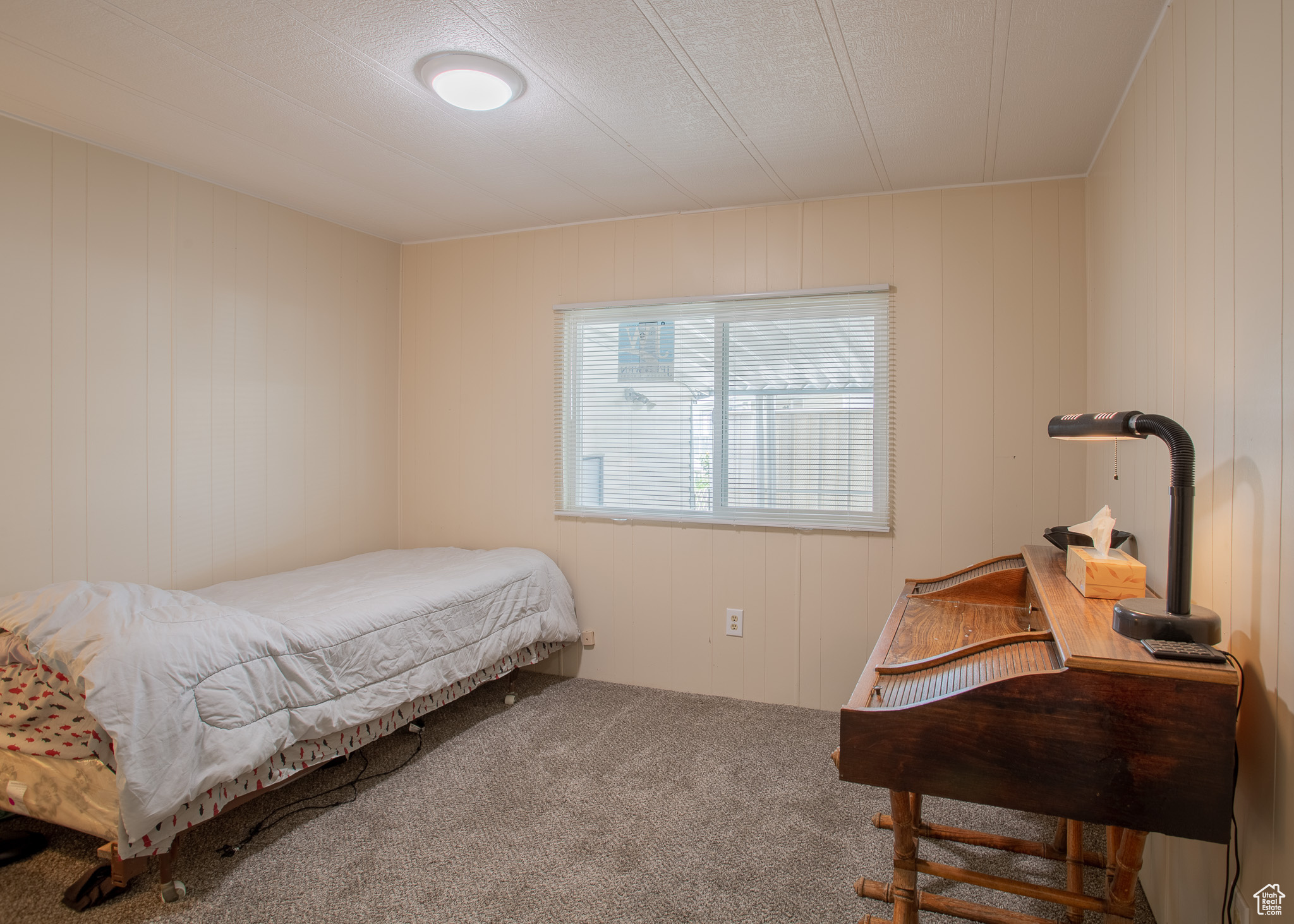 Bedroom with carpet floors