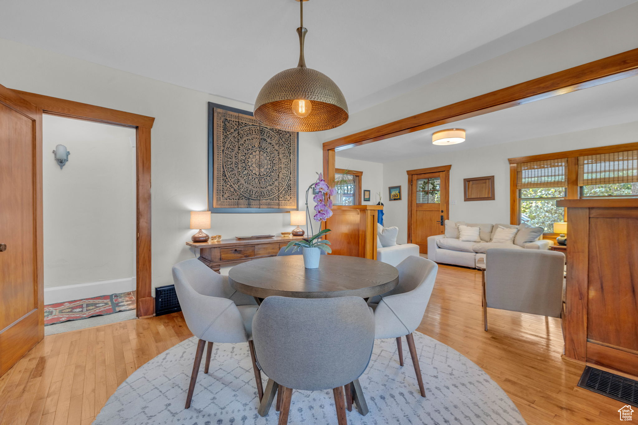 Dining space featuring light hardwood / wood-style floors