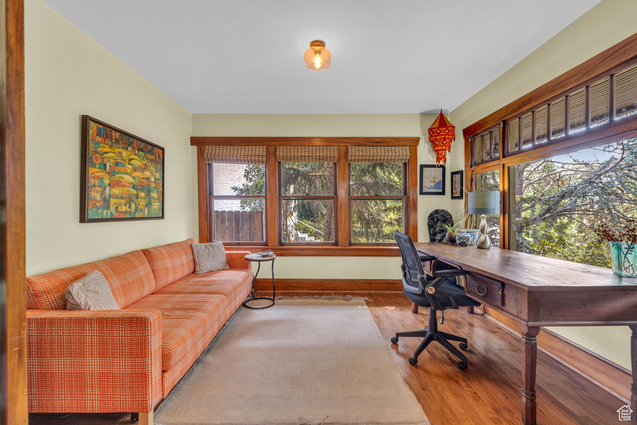 Office featuring light hardwood / wood-style floors