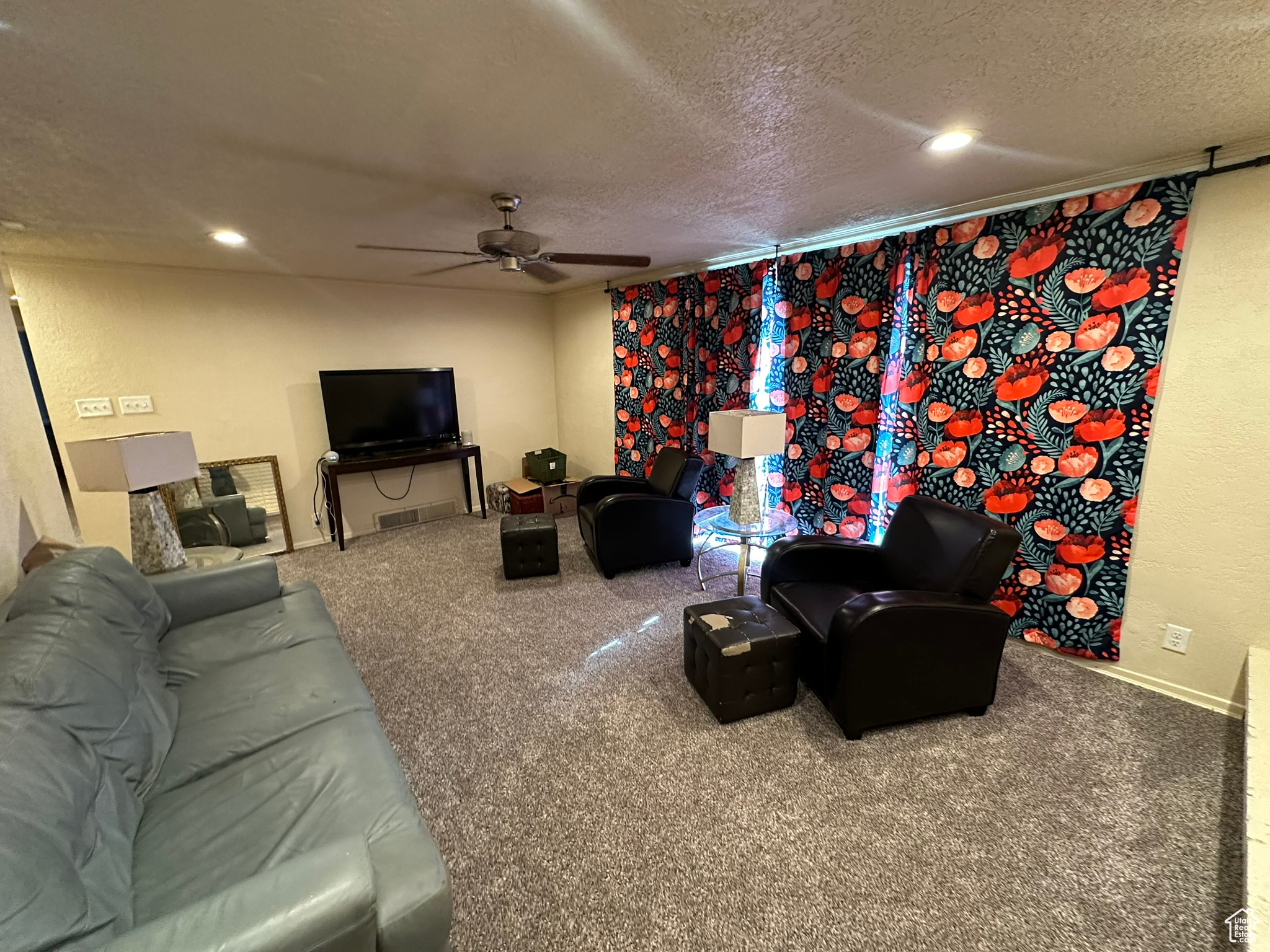 Living Room with sliding glass door opening to backyard