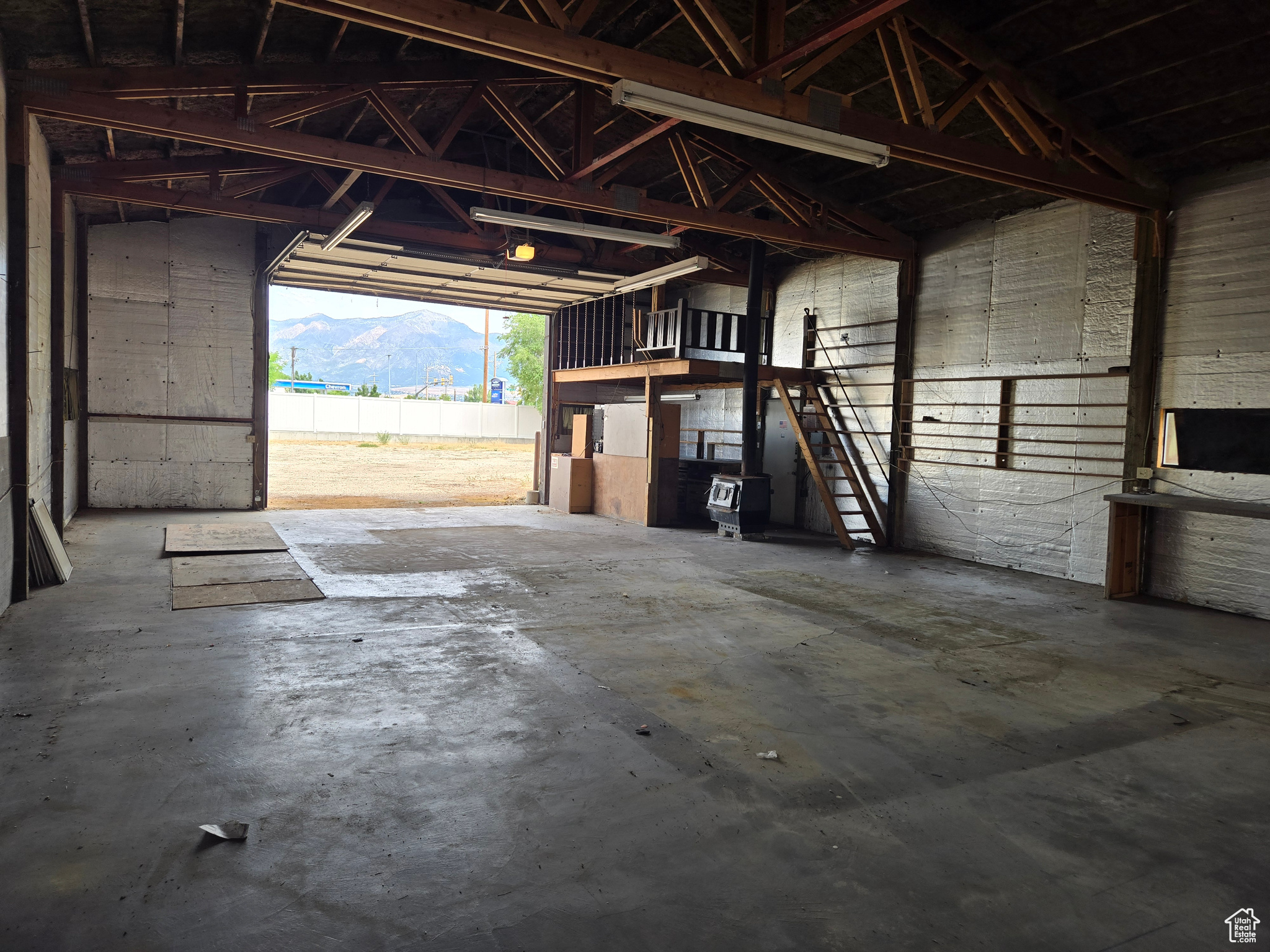 Shop looking out toward north.